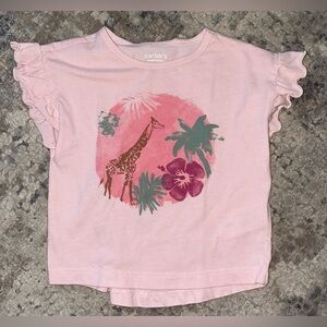 Carter's Pink Giraffe Print Top size 6-9 months